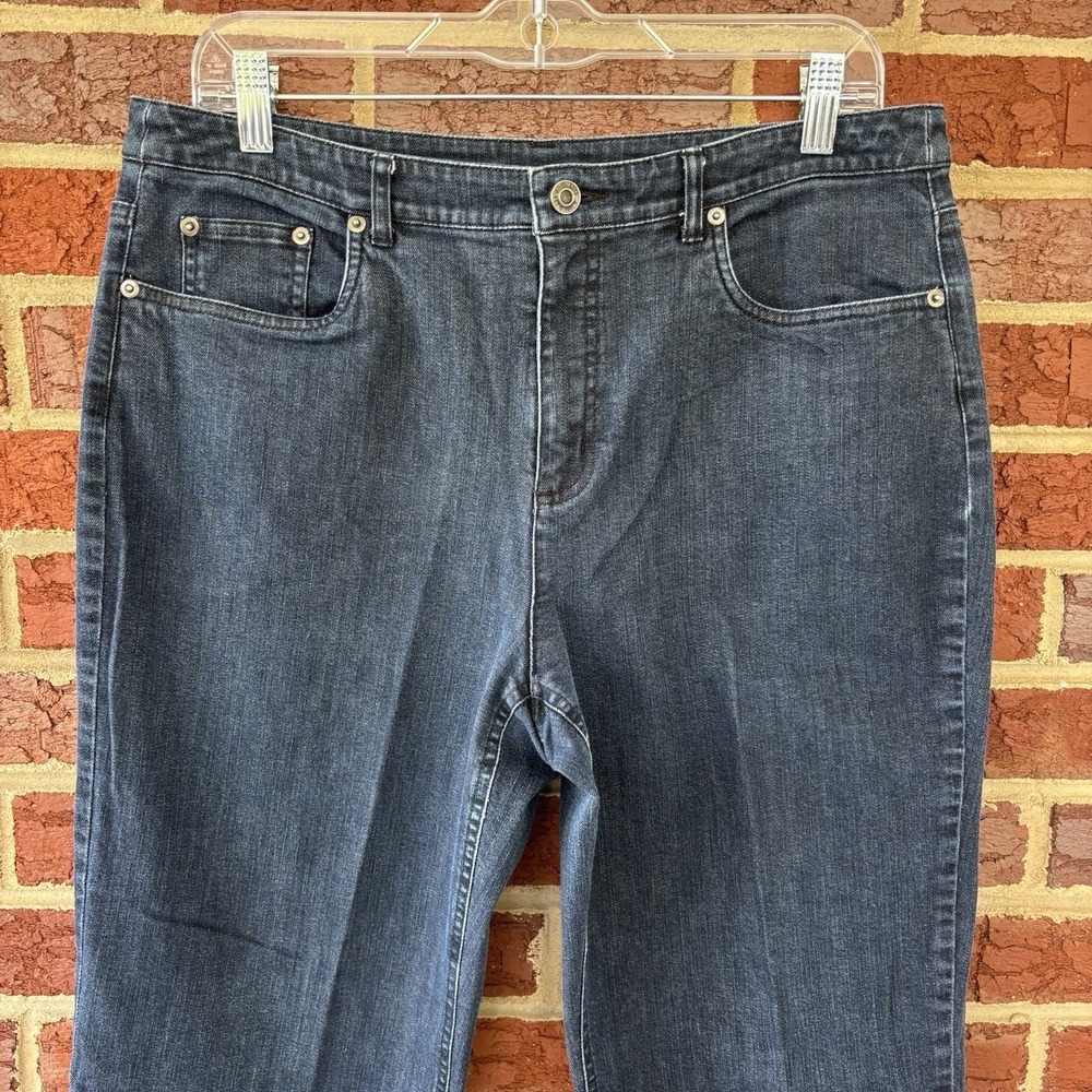 Talbots Jeans Women's 12 Straight Leg Stretch Boot Cut Blue Dark Wash‎ 34x29 - Picture 2 of 8